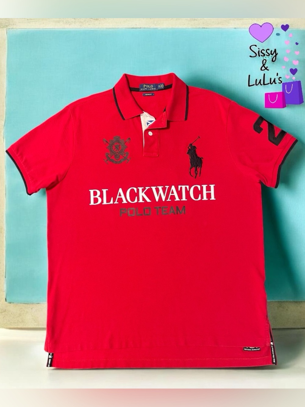 Polo Ralph Lauren Polo Shirt Red Big Pony Logo Graphic Short Mens XL
